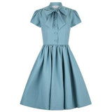 Robe vintage retro bleu blue dress femme classique