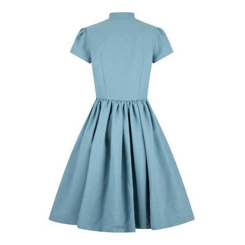 Robe bleu retro vintage blue dress lady raffiné