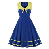 Robe Rock Années 50 Grande Taille - Bleu & jaune / L