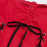 Robe rouge et noire gothique années 50 vintage retro dress femme