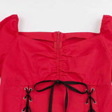 Robe années 50 gothique vintage rouge et noire retro pin-up dress