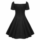Robe gothique vintage rouge et noire années 50 retro dress femme
