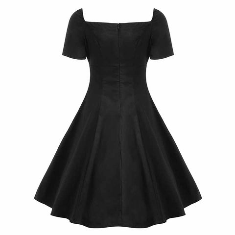 Robe gothique vintage rouge et noire années 50 retro dress femme