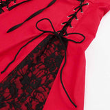 Robe années 50 rouge et noire gothique vintage retro pin-up dress