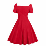 Robe vintage gothique rouge et noire années 50 retro dress femme