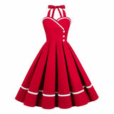 Robe rouge années 50 rétro vintage pin-up red dress raffiné