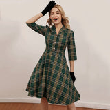Robe années 30 vintage verte retro dress femme art déco