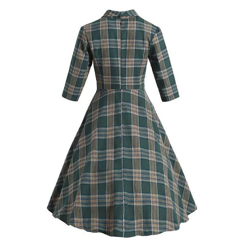 Robe verte vintage années 30 retro dress femme classique