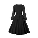 Robe manches longues vintage années 50 retro dress pin-up rockabilly