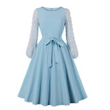 Robe manches longues années 50 retro vintage dress pin-up rockabilly