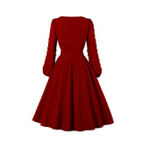Robe manches longues retro années 50 vintage pin-up dress rockabilly