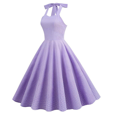 Robe violette vintage année 50 retro pin-up dress femme