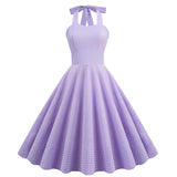 Robe année 50 vintage violette retro dress femme rockabilly