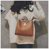 Sac à Main Anse Ronde Marron Année 50