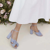 Sandales bleues vintage femme pin-up retro chaussures années 50