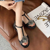 Sandales noires plates années 50 vintage style rockabilly chaussures