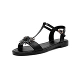 Sandales noires vintage plates années 50 retro shoes femme rockabilly