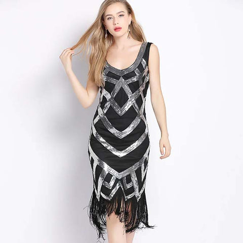 Robe années 1920 art déco vintage dress retro gatsby femme