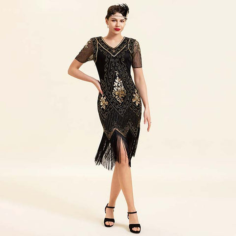 Robe années 20 vintage flapper retro charleston dress gatsby