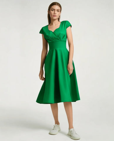 Robe Retro Chic Années 50 - Vert / S