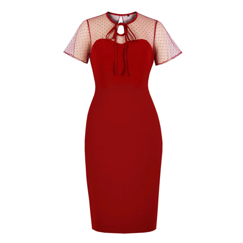 Robe Rouge Crayon Années 60