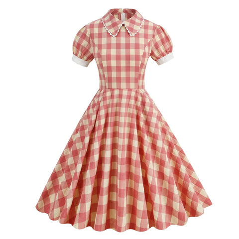 Robe Typique Années 60 Rose