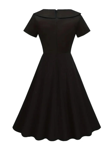 Robe noire retro vintage black dress femme mode chic