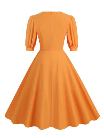 Robe orange années 60 vintage mod dress retro femme stylé
