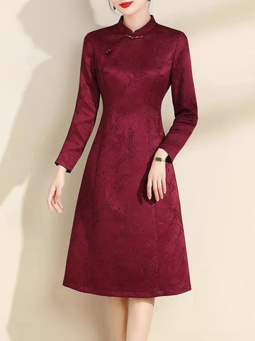 Robe vintage rouge retro red dress lady classique raffiné