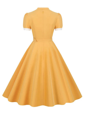 Robe vintage jaune années 60 mod dress retro sixties