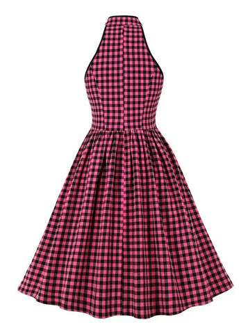 Robe rockabilly vichy vintage pin-up gingham dress femme stylé