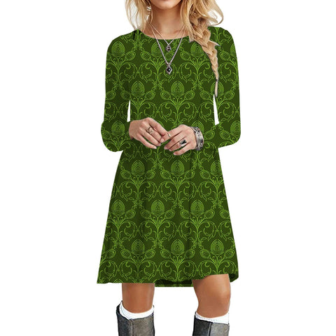 Robe verte années 70 grande taille vintage retro dress style