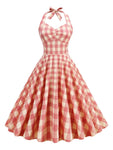 Robe Rose Saumon à Carreaux Vichy Années 60