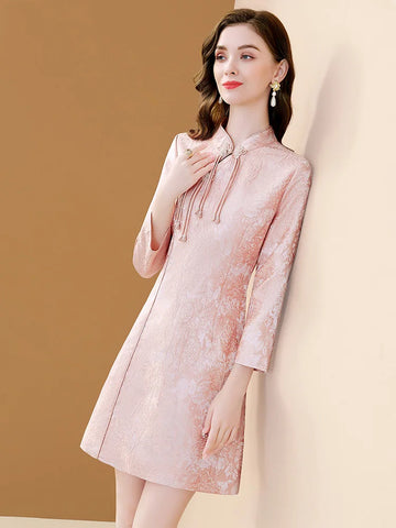 Robe vintage rose pâle retro fashion dress femme style