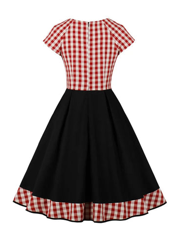 Robe pique-nique à carreaux rockabilly vintage retro pin-up dress