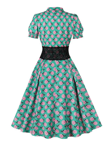 Robe vintage midi retro dress lady stylé raffiné