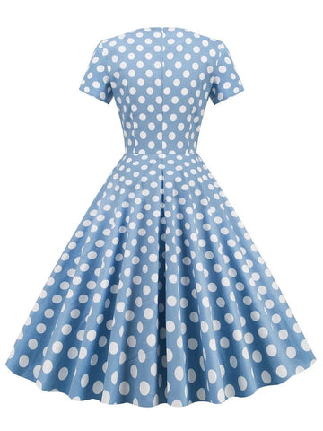 Robe Années 60 Pin Up Bleu ciel