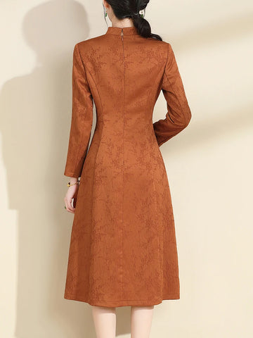 Robe marron vintage retro dress femme style authentique