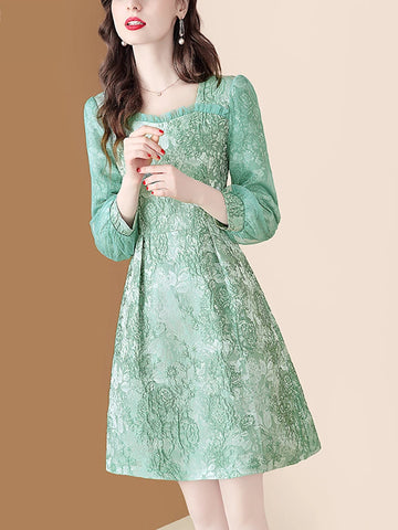 Robe vintage turquoise retro fashion dress femme style