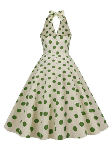Robe à Pois Vert de dos Années 60