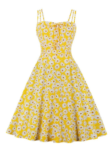 Robe Jaune Rockabilly Courte
