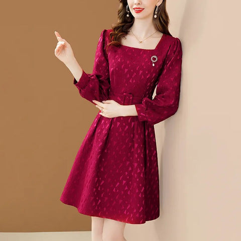 Robe bordeaux vintage retro dress femme style authentique