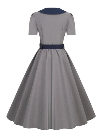 Robe années 60 vintage grise retro sixties dress femme élégant