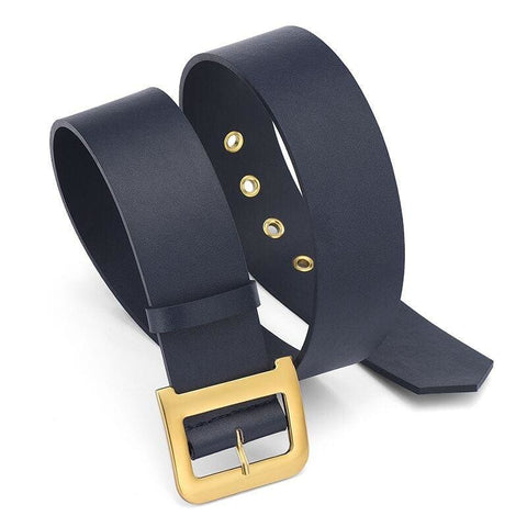 Ceinture année 50 cuir navy vintage retro bleu