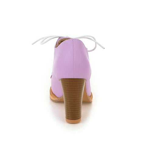 Chaussures années 50 derbies talons roses vintage pin-up