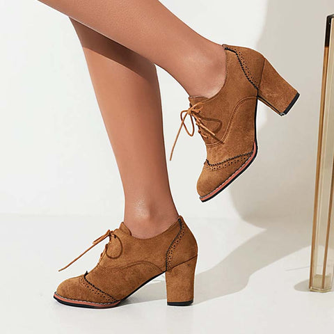 Chaussures vintage années 50 derby marron retro pin-up