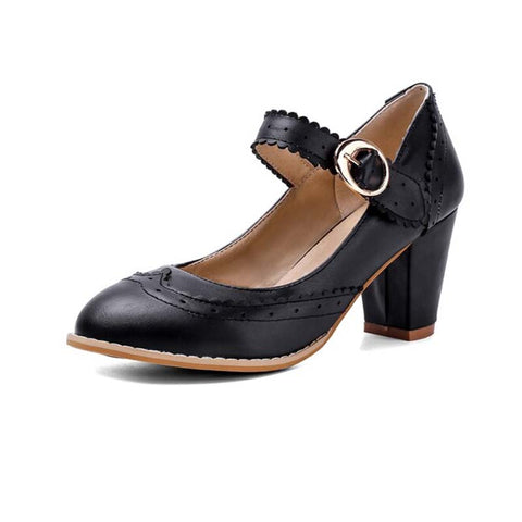 Chaussures années 50 petits talons escarpins noirs retro