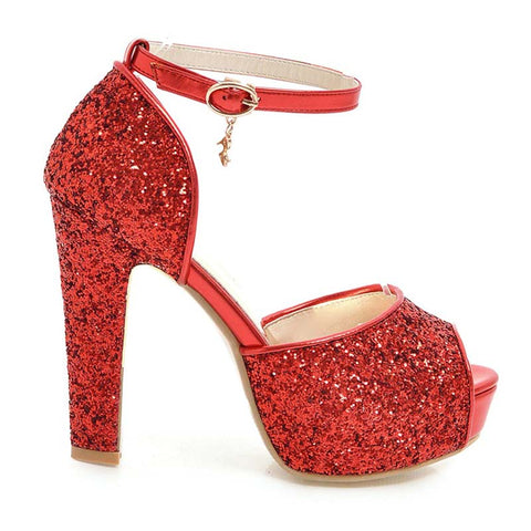 Chaussures à paillettes rouges rockabilly vintage retro années 50