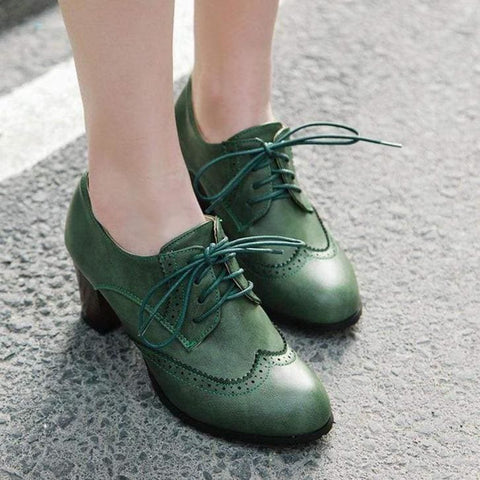 Derbies verte années 50 vintage retro pin-up femme