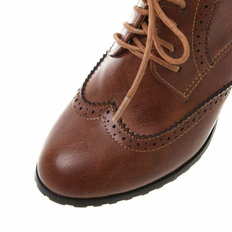 Derbies cuir marron retro vintage années 50 pin-up